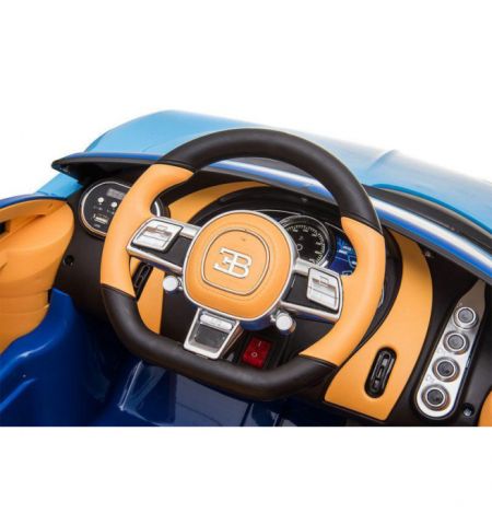 Электромобиль Bugatti Chiron, бело-синий Электромобиль Bugatti Chiron, бело-синий