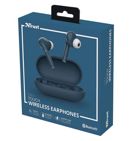 Trust Nika Touch Bluetooth Wireless TWS Earphones - Blue, Up to 6 hour