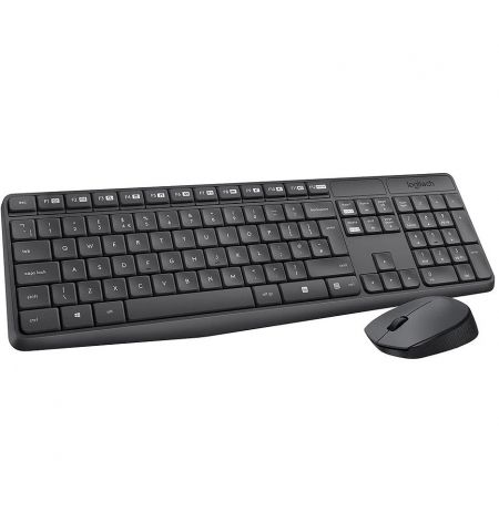 Клавиатура+мышь Logitech MK235 Grey Wireless Combo, Keyboard+Mouse, 92