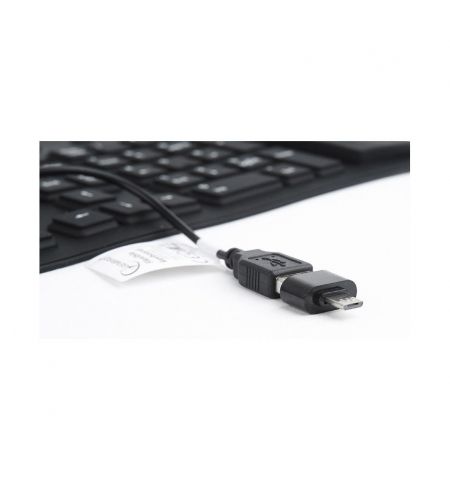 Клавиатура Gembird KB-109F-B, Flexible keyboard, USB, OTG adapter, bla Клавиатура Gembird KB-109F-B, Flexible keyboard, USB, OTG adapter, bla