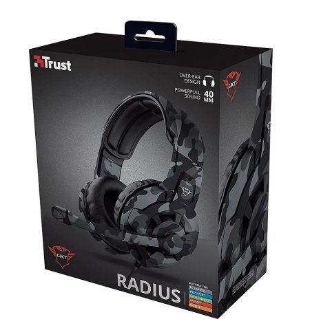 Trust Gaming GXT 411K Radius Multiplatform Headset - Black Camo, 40mm