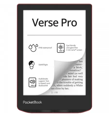 Электронная книга PocketBook Verse PRO 634, Страсть Красный