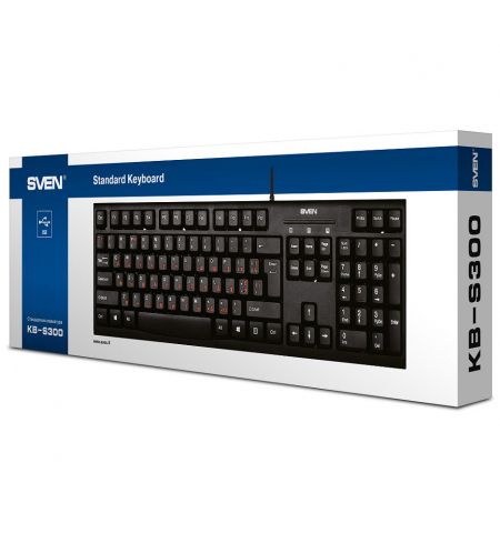 Клавиатура SVEN KB-S300, Black Keyboard, Waterproof design, 104 keys,