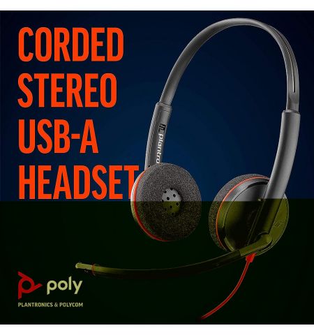 Plantronics Blackwire 3225 Stereo USB-A/ Jack 3.5mm Headset 209747-201