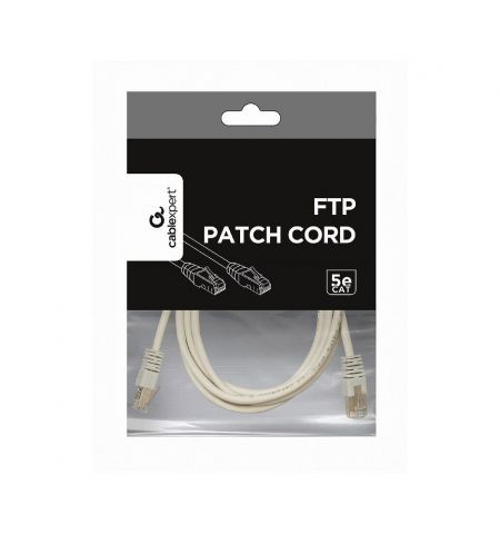 1m FTP Patch Cord Gray PP22-1M, Cat.5E, Cablexpert, molded strain reli