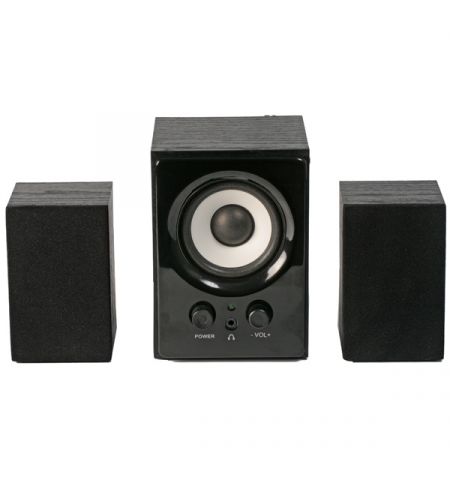 SVEN MS-80 Black,  2.1 / 5W + 2x1W RMS, volume level control, magnetic shielding, headphones jack, wooden