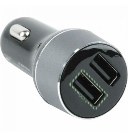 USB Car Charger Quick Charge QC3.0 - EnerGenie EG-U2QC3-CAR-01, 2x USB ports, Input 12-24V DC, Output: 1x 5V DC, max. 2.1A, 1xUSB QC 3.0: 12V DC, max 1.5A  (or the same 5V DC, max 2.1A), Black