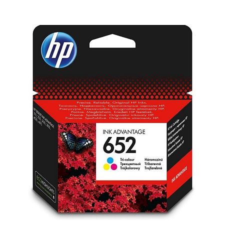 HP 652 (F6V24AE) Tri-color Original Ink Cartridge for HP DeskJet Ink Advantage 4675, 1115, 2135, 3635, 3835, 4535, 5075, 5275), 200 p.