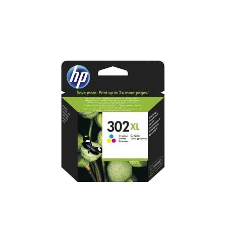 HP 302XL (F6U67AE) High Yield Tri-color Original Ink Cartridge for HP DeskJet 1110 Printer,HP OfficeJet 3830/3636/5230,HP DeskJet 2130/3636,HP ENVY 4523/4527/4520, 330 p.