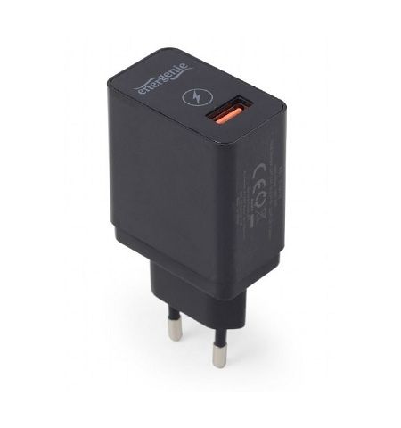 Universal USB Charger - Gembird EG-UQC3-01, 1xUSB QC3.0 output: DC 3.8V...6.5V / 3A, 6.5V...9V / 2A, 9V...12V / max 1.5A, Input: 100/240V, Black