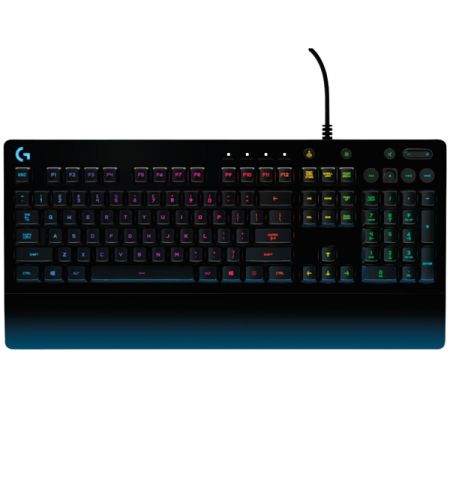 Logitech Gaming Keyboard G213 Prodigy, Mech-Dome, Spill resistance, Media controls, RGB, Integrated palm rest, Adjustable feet, Anti-ghosting, Game Mode, USB, Black