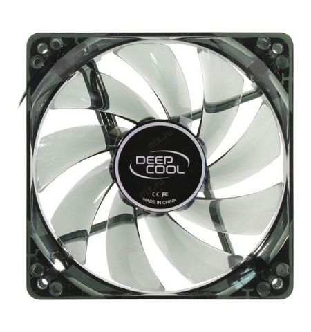 120mm Case Fan - DEEPCOOL "WIND BLADE 120" Fan with 4 blue LED, 120x120x25mm, 1300rpm, <26dBa, 65.16CFM, Hydro Bearing, Black