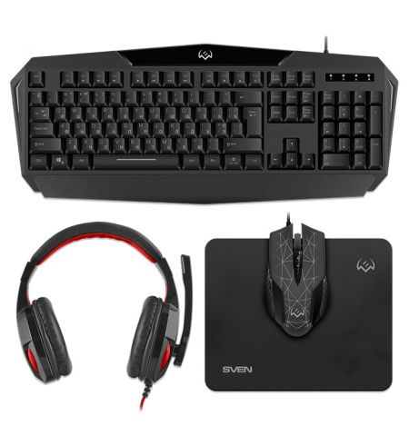 SVEN GS-4300 RGB Gaming Set, Keyboard+Mouse+MousePad+Headset,
