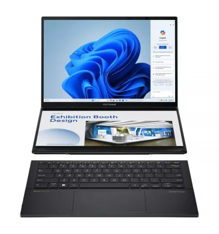Ноутбук 14" ASUS Zenbook DUO OLED UX8406MA, Inkwell Gray, Intel Core Ultra 9 185H, 32Гб/1024Гб, Windows 11 Home