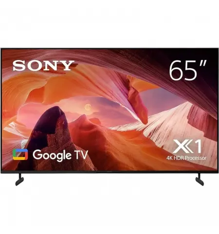 65" LED SMART Телевизор SONY KD65X80LAEP, 3840x2160 4K UHD, Google TV, Чёрный