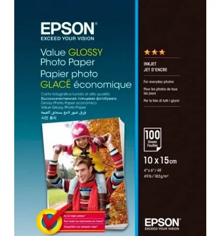 Paper Photo Epson 10x15, 183gr, 100 sheets - Value Glossy