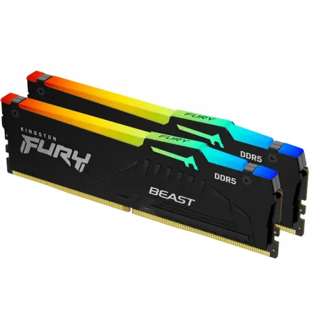 Оперативная память Kingston FURY Beast RGB, DDR5 SDRAM, 5600 МГц, 64Гб, KF556C36BBEAK2-64