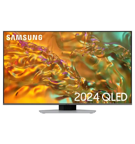 50" QLED SMART Телевизор Samsung QE50Q80DAUXUA, 3840x2160 4K UHD, Tizen 8.0, Серебристый