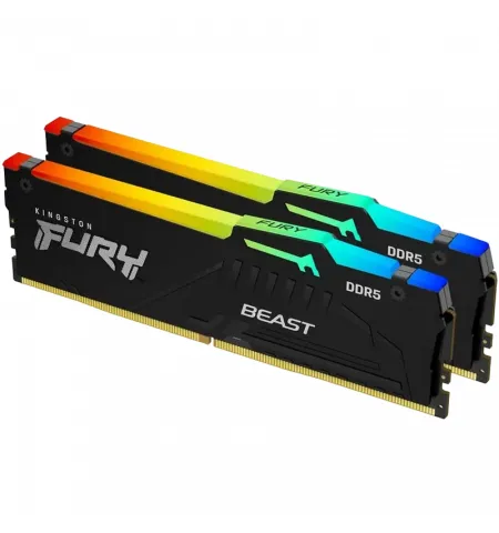 Оперативная память Kingston FURY Beast RGB, DDR5 SDRAM, 6000 МГц, 64Гб, KF560C36BBEAK2-64