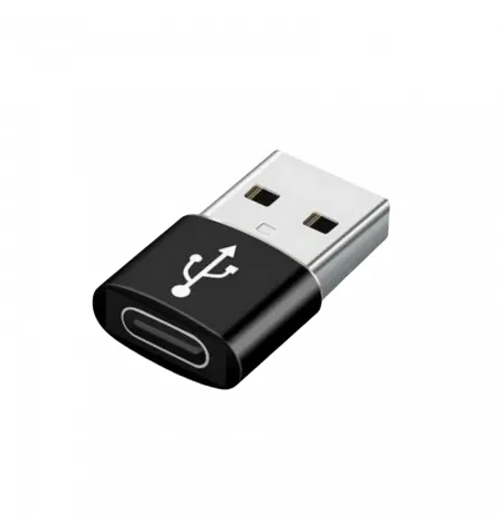 Адаптер для USB-кабеля Cablexpert A-USB2-AMCF-02, USB Type-A (M)/USB Type-C (F), Чёрный