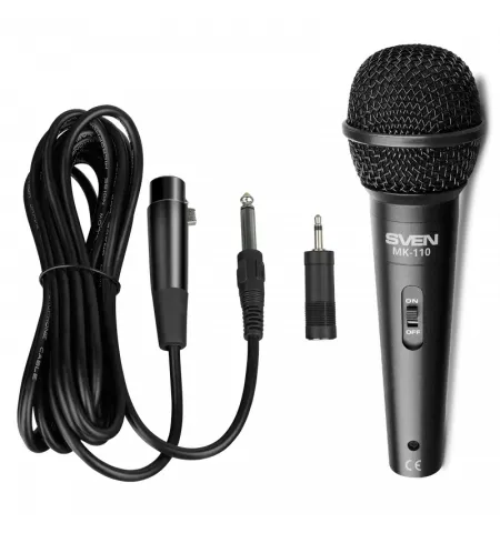Караоке микрофон SVEN MK-110, Проводной аналоговый, Чёрный