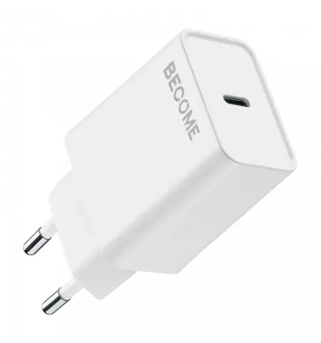 Зарядное устройство Cellularline Become Eco Charger USB-C, 20Вт, Белый, для Apple