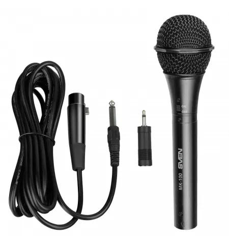 Караоке микрофон SVEN MK-100, Проводной аналоговый, Чёрный