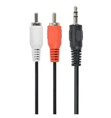 Аудиокабель Cablexpert CCA-458-15M, 3.5mm 3-pin (M) - 2x RCA (M), 15м, Чёрный