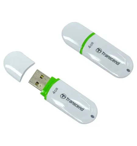 USB Flash накопитель Transcend JetFlash 330, 4Гб, Белый/Зелёный