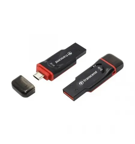 USB Flash накопитель Transcend JetFlash 340, 8Гб, Черный/Красный