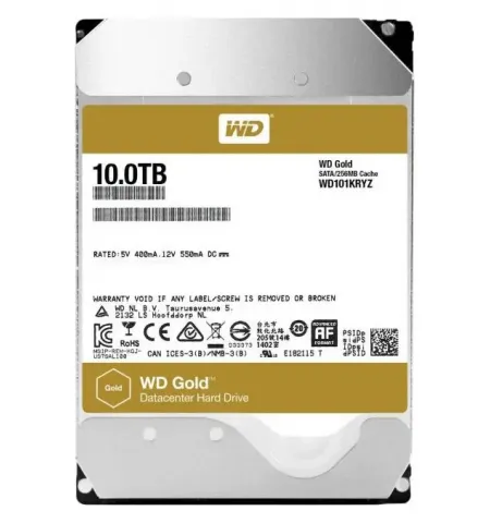 3.5" HDD 10.0TB-SATA-256MB Western Digital "Gold Enterprise Class (WD101KRYZ)"