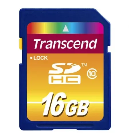 Карта памяти Transcend microSDHC Class 10, 16Гб (TS16GSDHC10)