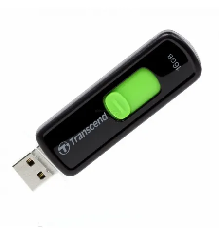 USB Flash накопитель Transcend JetFlash 500, 16Гб, Черный/Зеленый