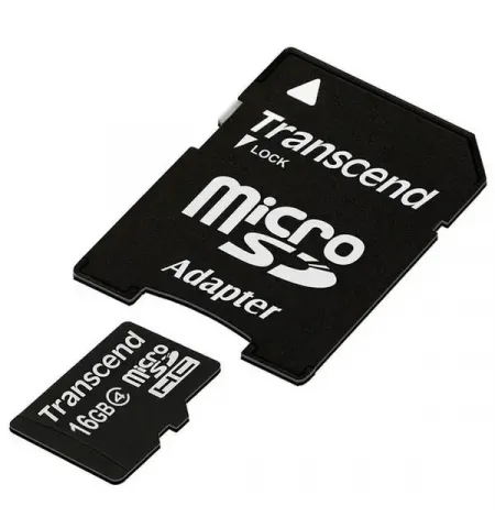 Карта памяти Transcend microSDHC Class 4, 16Гб (TS16GUSDHC4)