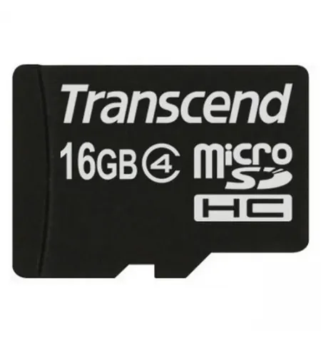 Карта памяти Transcend microSDHC Class 4, 16Гб (TS16GUSDC4)