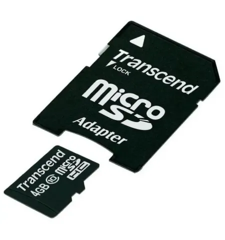 Карта памяти Transcend microSDHC Class 4, 4Гб (TS4GUSDHC4)