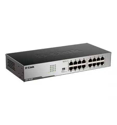 16-ports 10/100/1000Mbps Switch D-Link "DGS-1016D/I1A",  Metal, Rackmountable