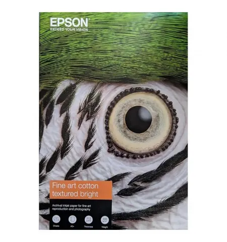 Photo Paper A3+ 300gr 25 sheets Epson Fine Art Cotton Textured Bright