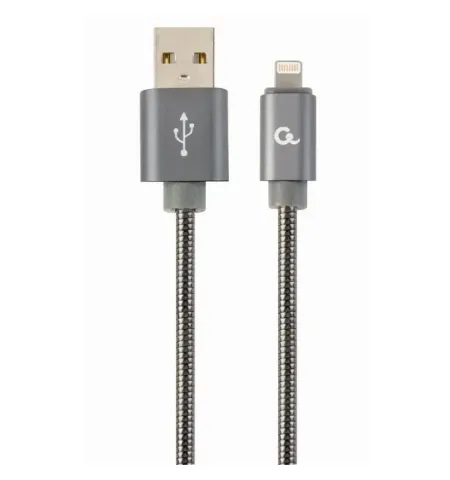 Кабель для зарядки и синхронизации Cablexpert CC-USB2S-AMLM-1M-BG, USB Type-A/Lightning, 1м, Серый