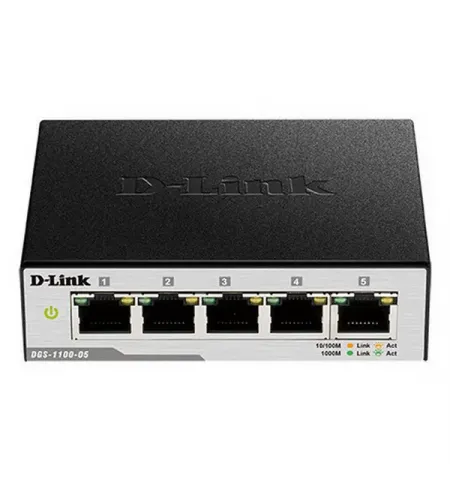 5-port 10/100/1000 Base-TX EASY SMART, D-Link DGS-1100-05