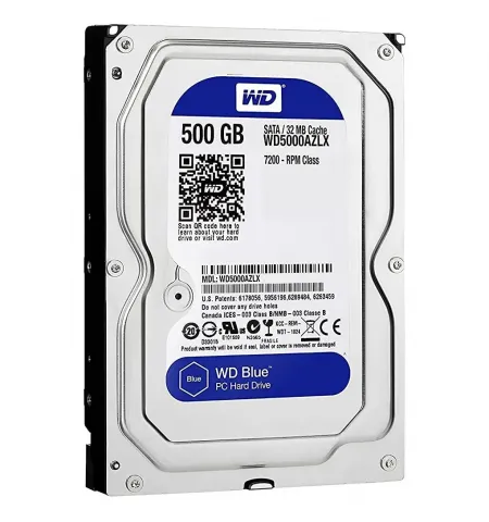 3.5" HDD   500GB-SATA- 32MB Western Digital "Blue (WD5000AZLX)"