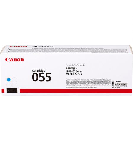 Laser Cartridge Canon 055 (3015C002), cyan (2100 pages) for MF742Cdw, MF744Cdw, MF746Cx, LBP663Cdw, LBP664Cx