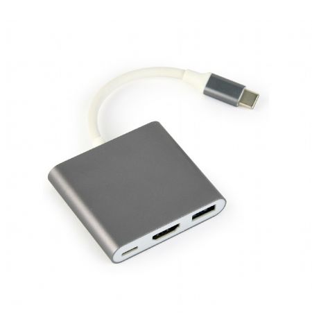 Adapter USB-C to 3-in-1 - Gembird A-CM-HDMIF-02-SG, USB-C to 3-in-1