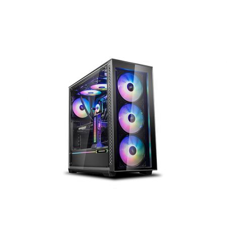 Корпус DEEPCOOL MATREXX 70 ADD-RGB 3F / w/oPSU / Side panel / 3x120mm RGB fans / RGB LED Strip / ATX / Black