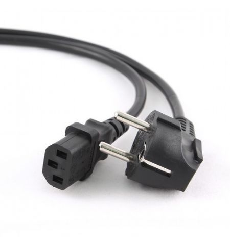 Power cord PC-186-VDE-5M, 5m, Schuko input and right angled C13 output, with VDE approval, Black