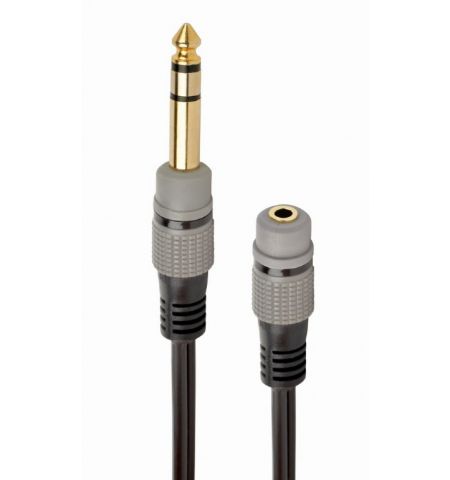 Audio adapter 6.35 mm to 3.5 mm - 0.2m - Cablexpert  A-63M35F-0.2M, 6.35 mm to 3.5 mm stereo audio adapter plug, gold plated connectors for superior audio quality,  0,2 m