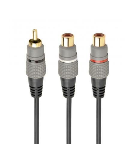 Audio cable RCA (M) to 2x RCA (F) - 0.2m - Cablexpert CCAP-RCAM2F-0.2M, Premium RCA (M) to 2x RCA (F) splitter cable, 0.2 m