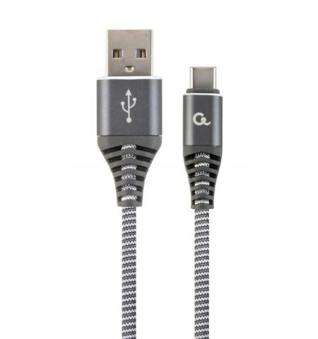 Cable USB2.0/Type-C Premium cotton braided - 2m - Cablexpert CC-USB2B-AMCM-2M-WB2,