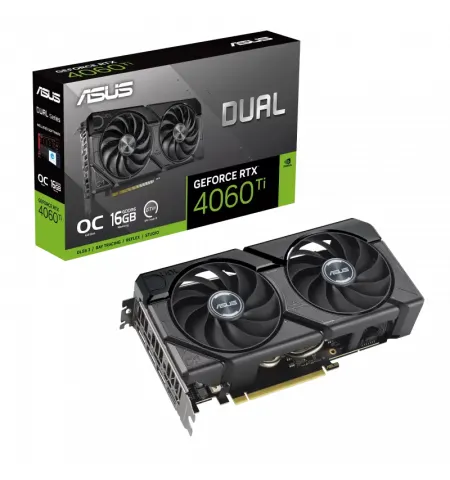 Видеокарта ASUS DUAL-RTX4060TI-O16G-EVO, 16GB GDDR6 128бит (DUAL-RTX4060TI-O16G-EVO)