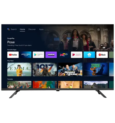 40" LED SMART Телевизор OZON H40S7000R, 1920x1080 FHD, Android TV, Чёрный